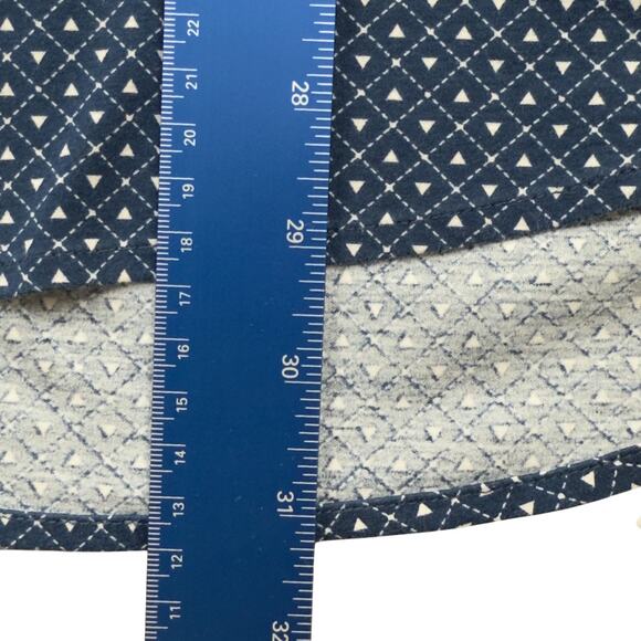 Butter cloth Men's XL Regular Fit Blue Geo Print Cotton Button Down Shirt - Picture 5 of 9